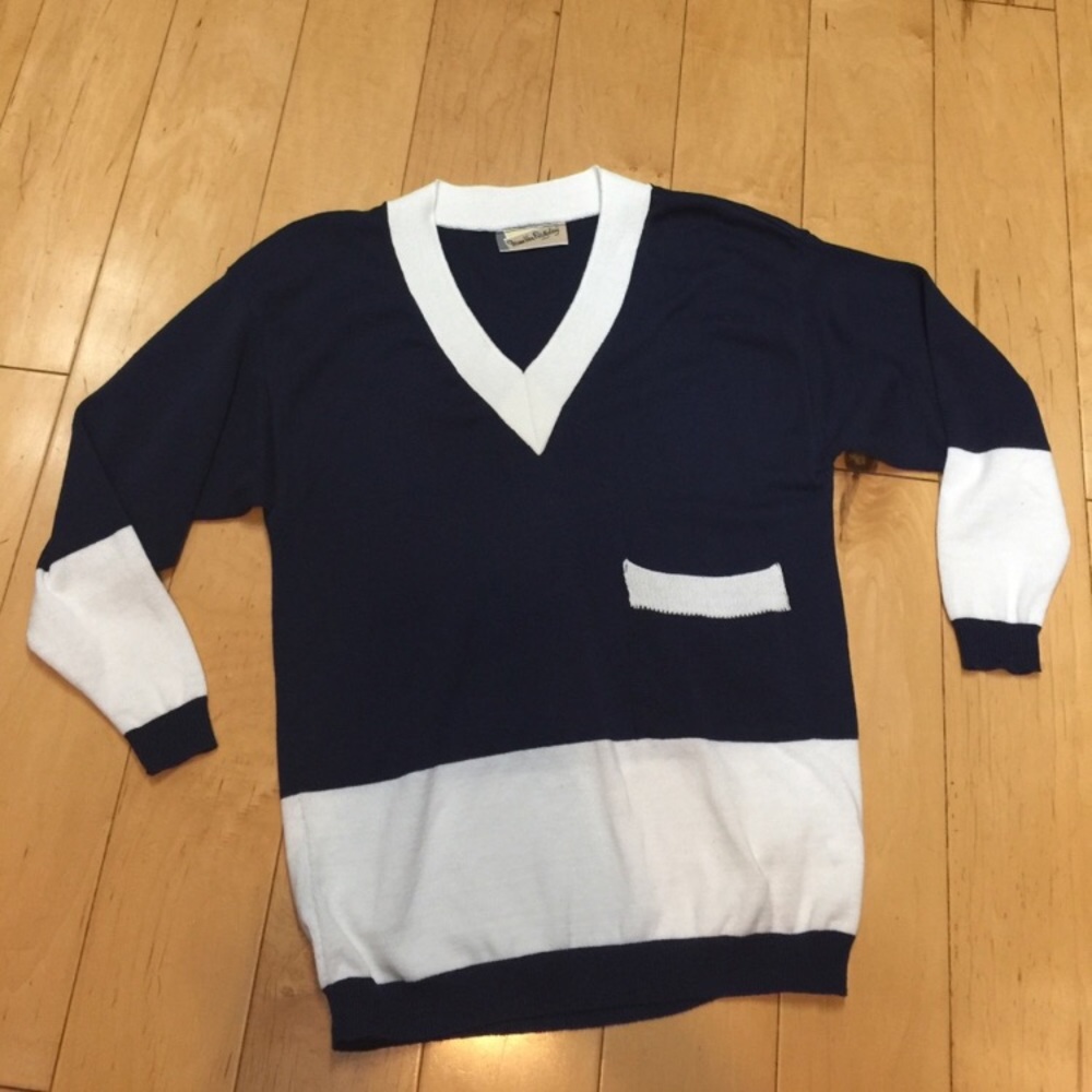 Diane Von Furstenberg Blue and White Sweater